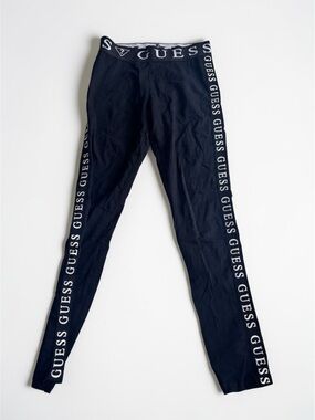 Guess Girls Leggings Size 12 Black Logo Athletic Pants